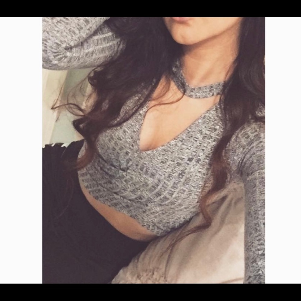 Gray Forever 21 Crop Top Size S